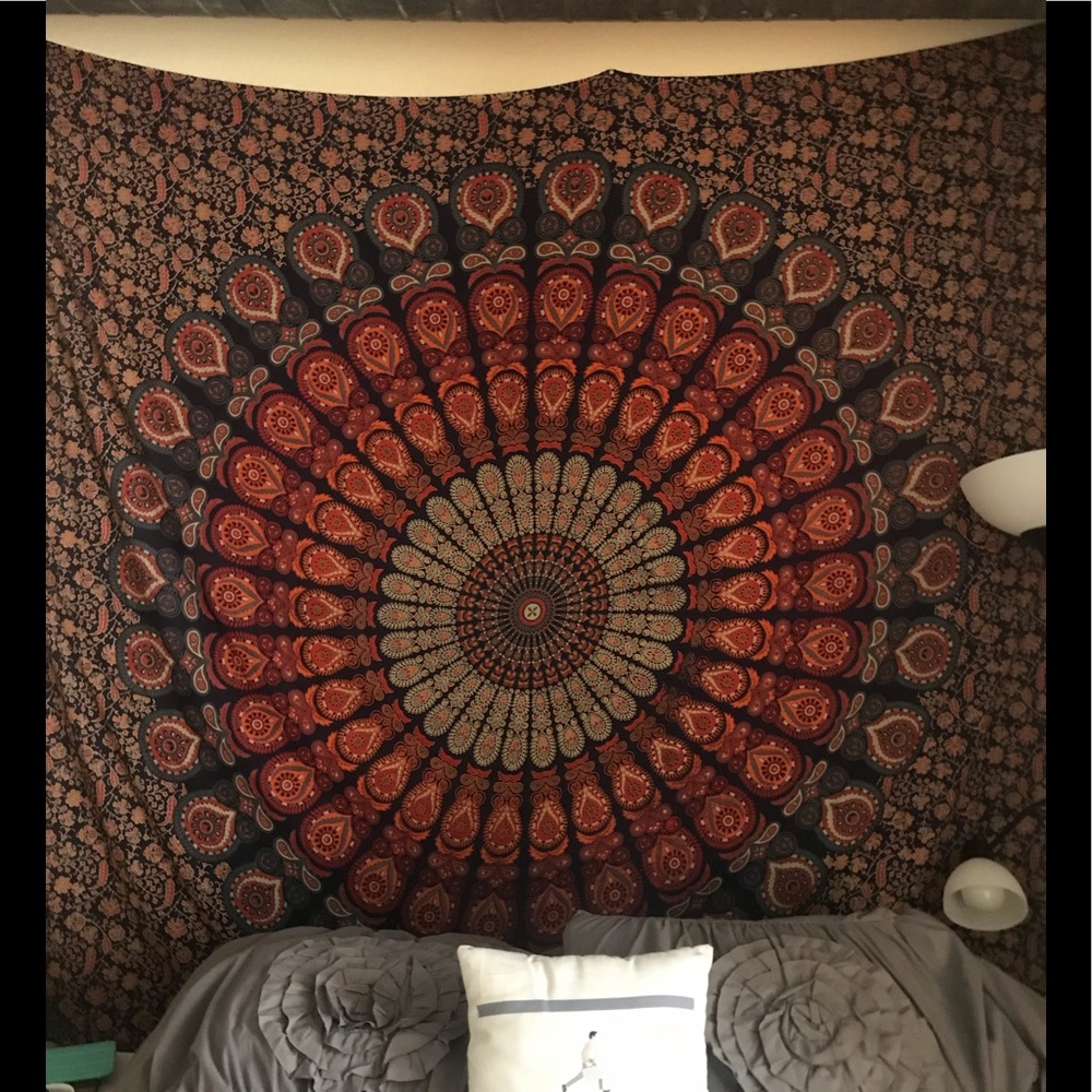 Bohemian floral design tapestry